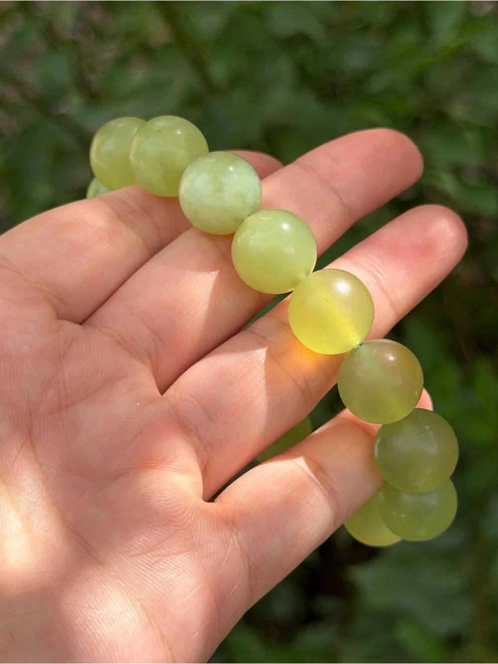 14mm stretchable olive green xiuyu jade bracelet 1731